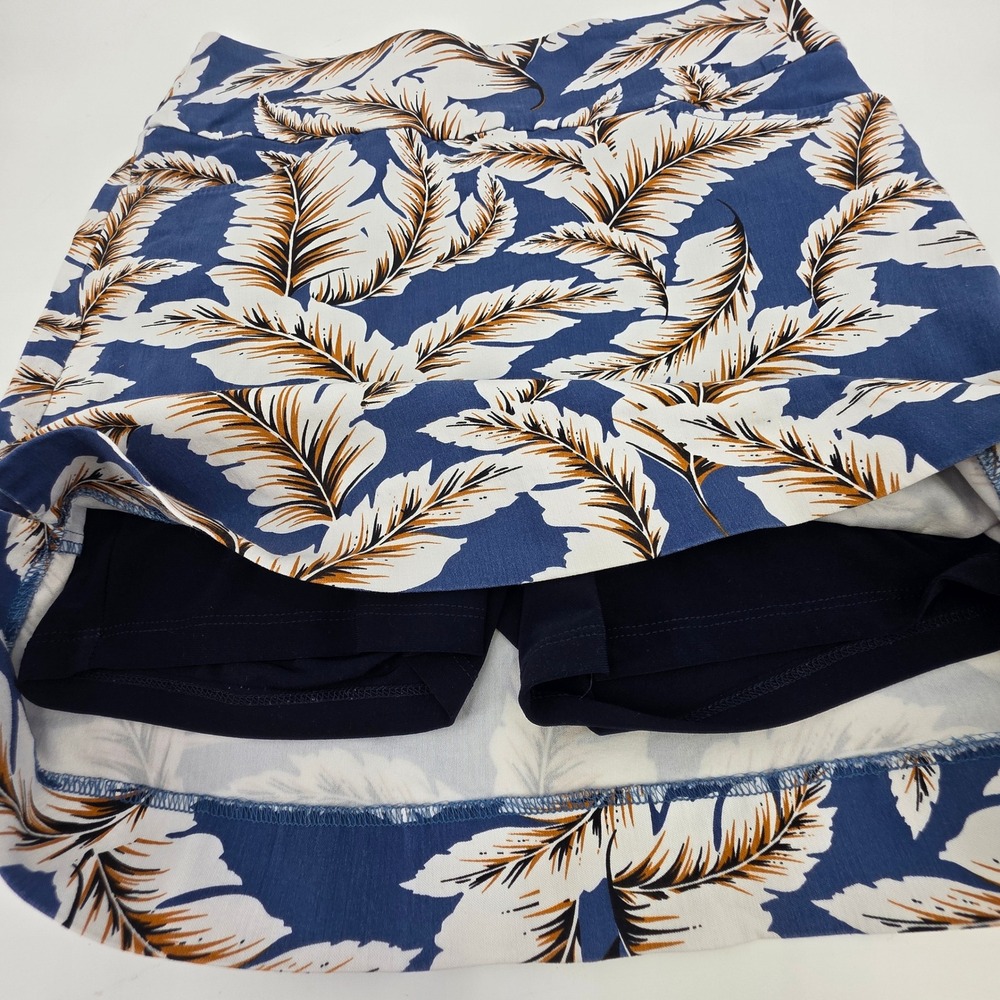 SWING CONTROL GOLF SKORT WOMENS SIZE 4 BLUE TROPICAL LEAF POCKETS ATHLETIC SKIRT - Picture 7 of 12